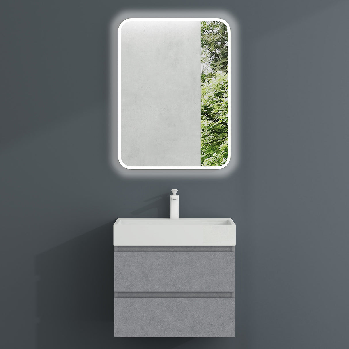 conjunto de muebles de baño glasvilla lavabo bajo encimera Verona con 2 cajones incluido lavabo y juego de desagüe