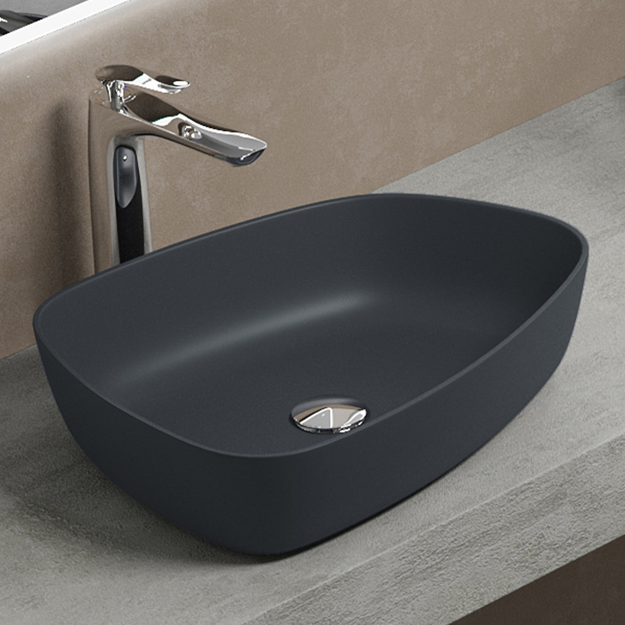 Lavabo Glasvilla, vasque à poser en fonte minérale, meuble-lavabo, espace de lavage, cuvette Col826