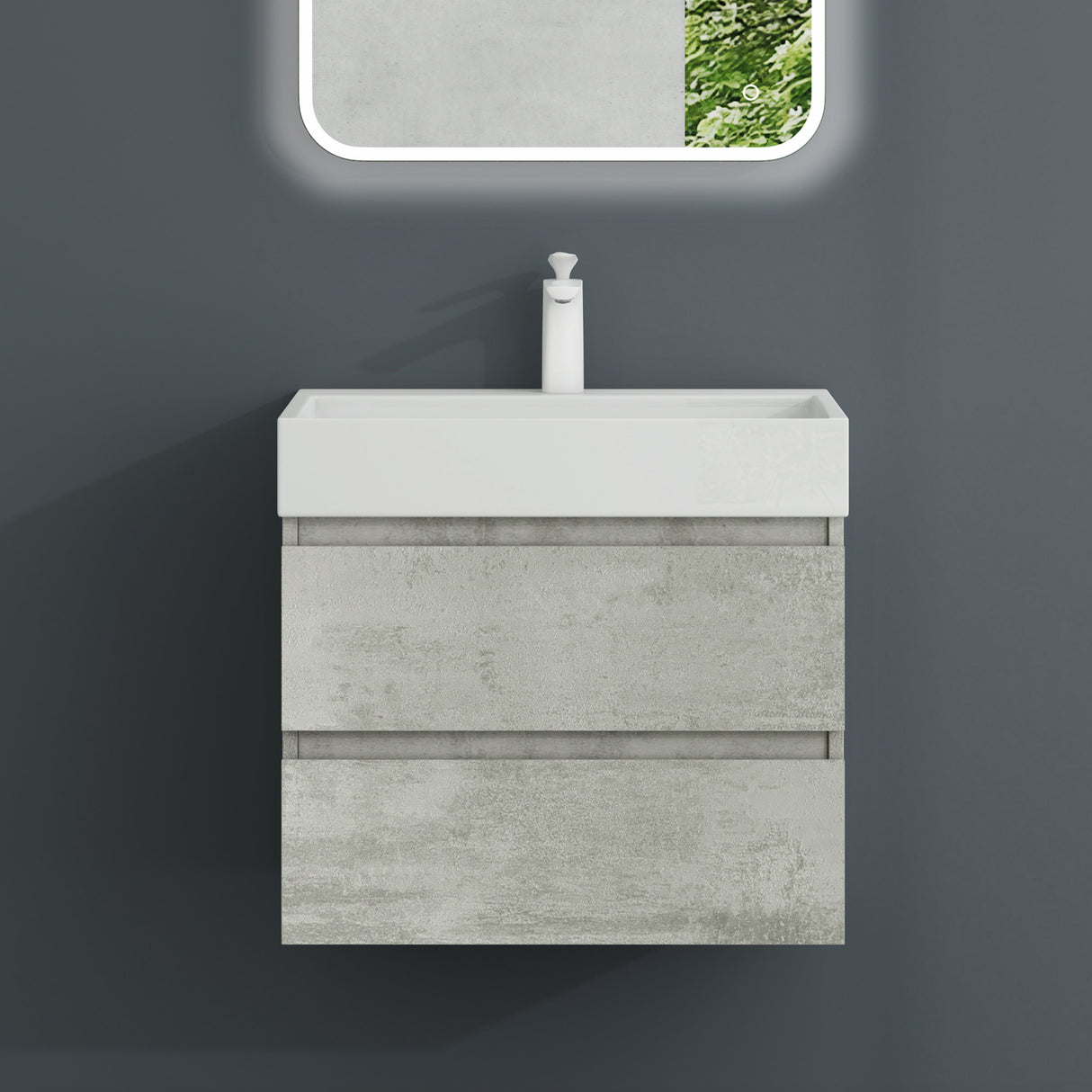 conjunto de muebles de baño glasvilla lavabo bajo encimera Verona con 2 cajones incluido lavabo y juego de desagüe