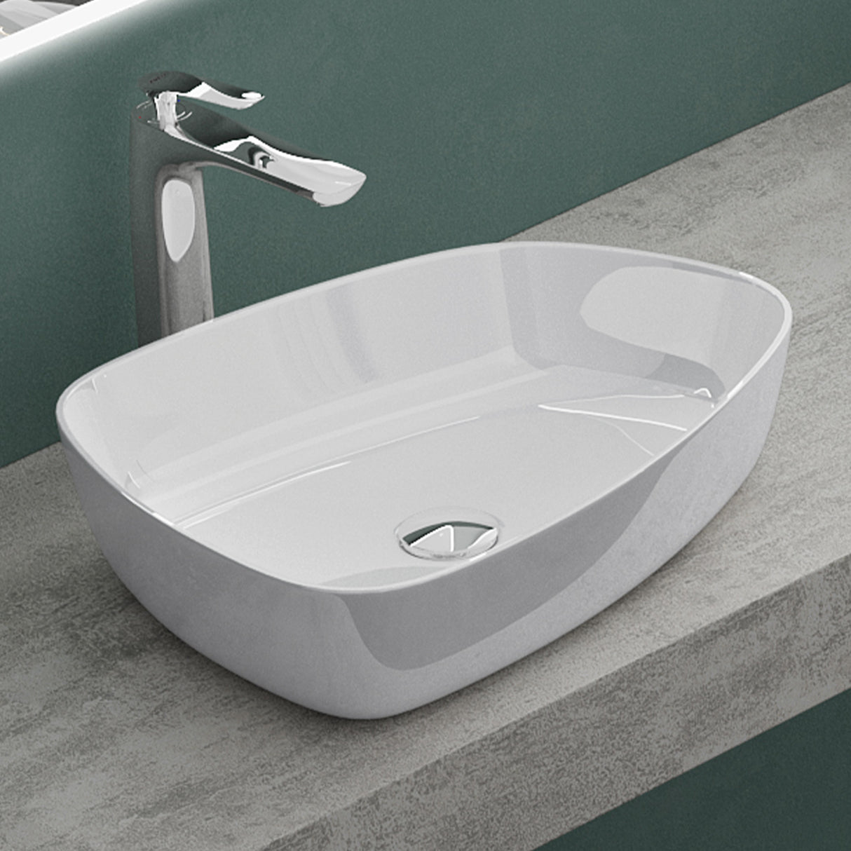 Lavabo Glasvilla, vasque à poser en fonte minérale, meuble-lavabo, espace de lavage, cuvette Col826