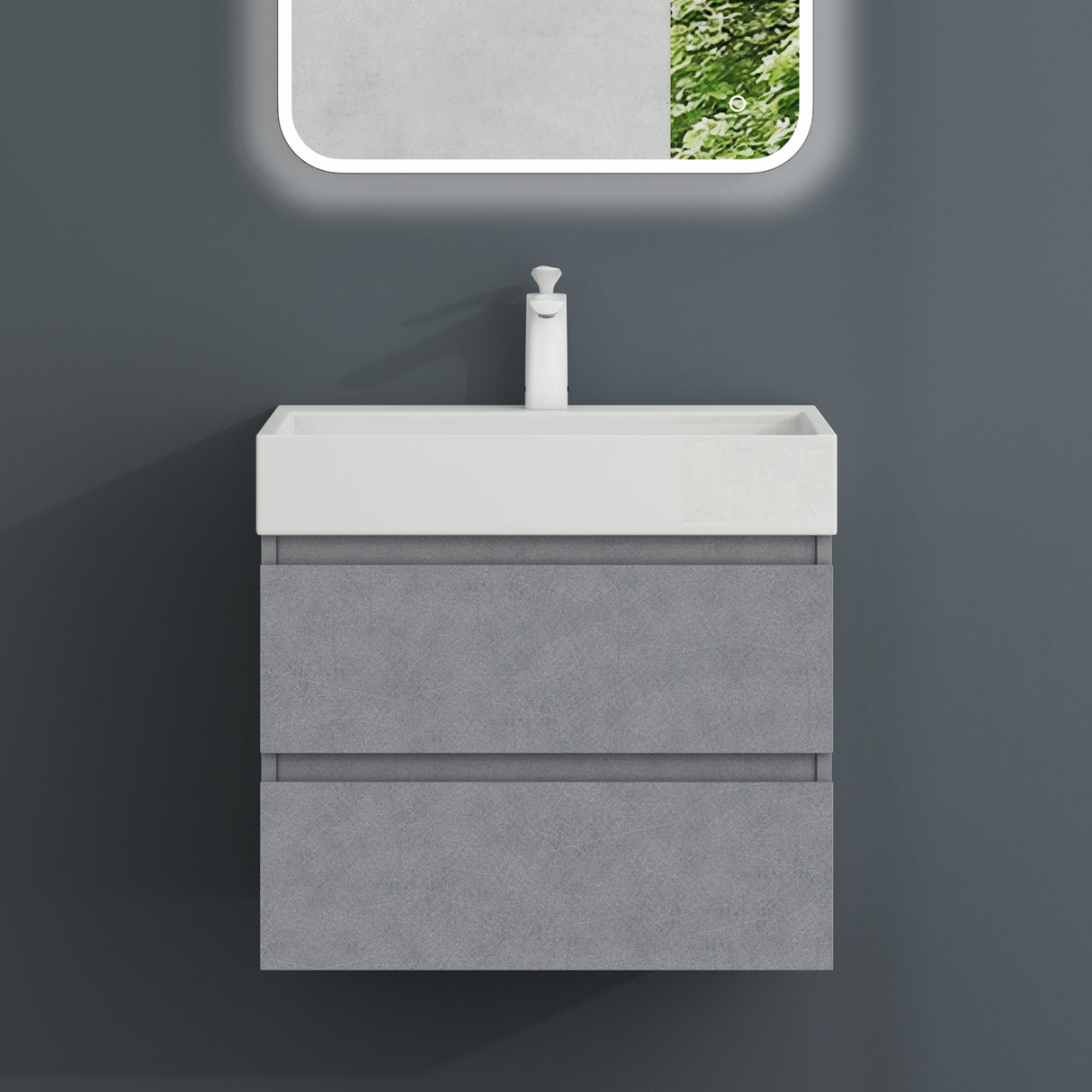 conjunto de muebles de baño glasvilla lavabo bajo encimera Verona con 2 cajones incluido lavabo y juego de desagüe