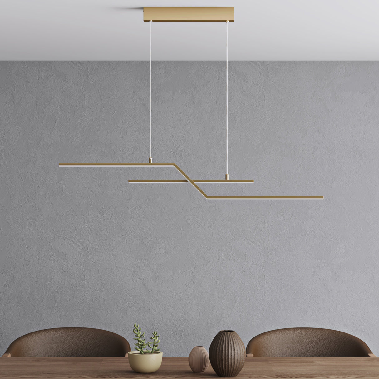 glasvilla Pendelleuchte 105cm LED Hängelampe Linear design 3000K/4000K/6000K Verstellbares Kabel 18W Hängeleuchte Alivetta7085