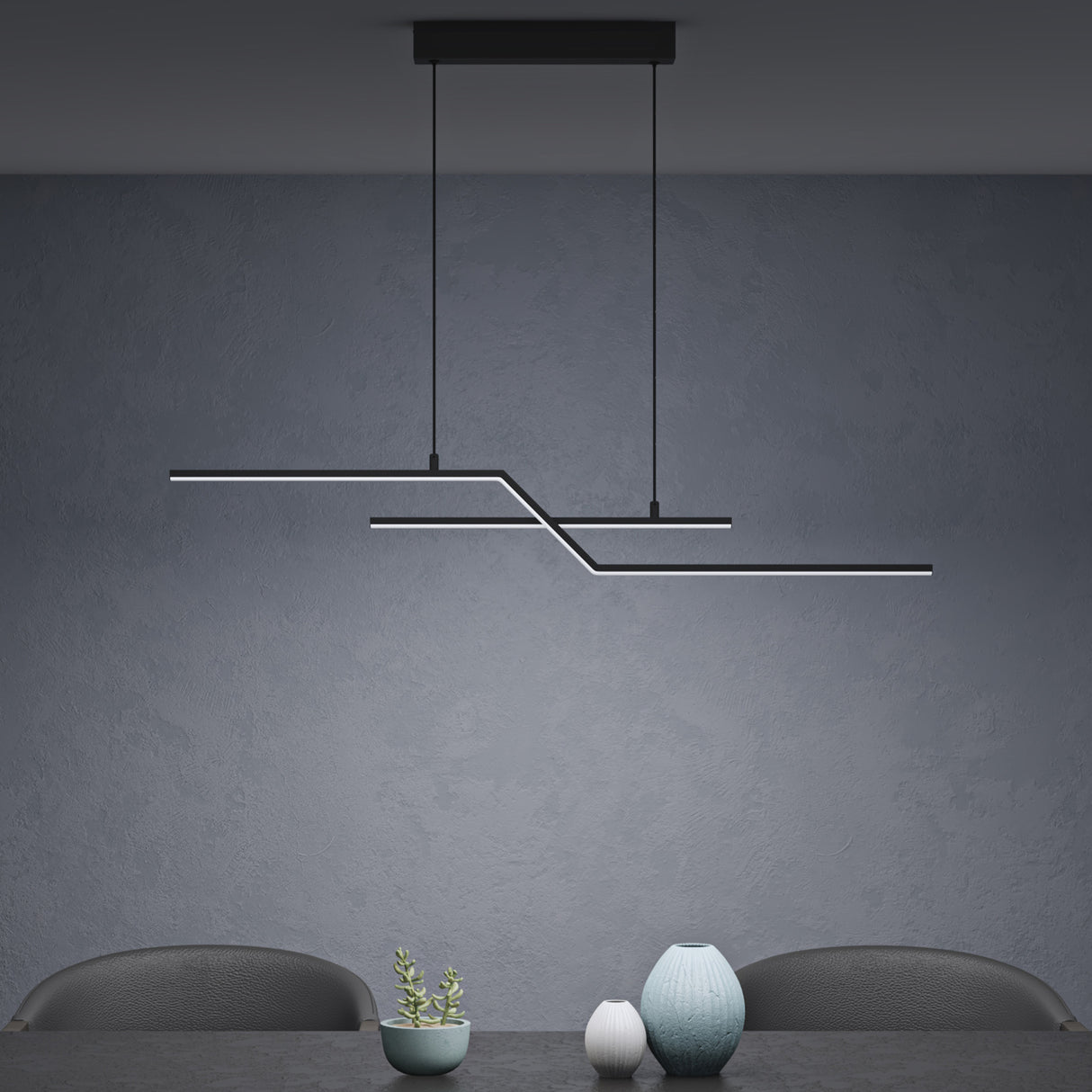 glasvilla Pendelleuchte 105cm LED Hängelampe Linear design 3000K/4000K/6000K Verstellbares Kabel 18W Hängeleuchte Alivetta7085