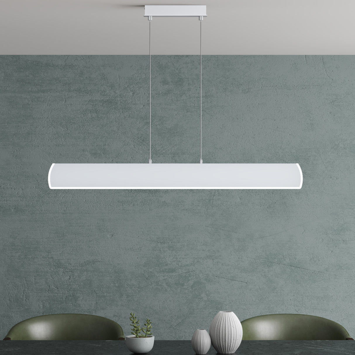 glasvilla Lampadario a Sospensione 20W, 100 CM Lampada da Soffitto a Sospensione Dimmerabile con Telecomando 3000K/4000K/6000K per Camera da Letto e Soggiorno