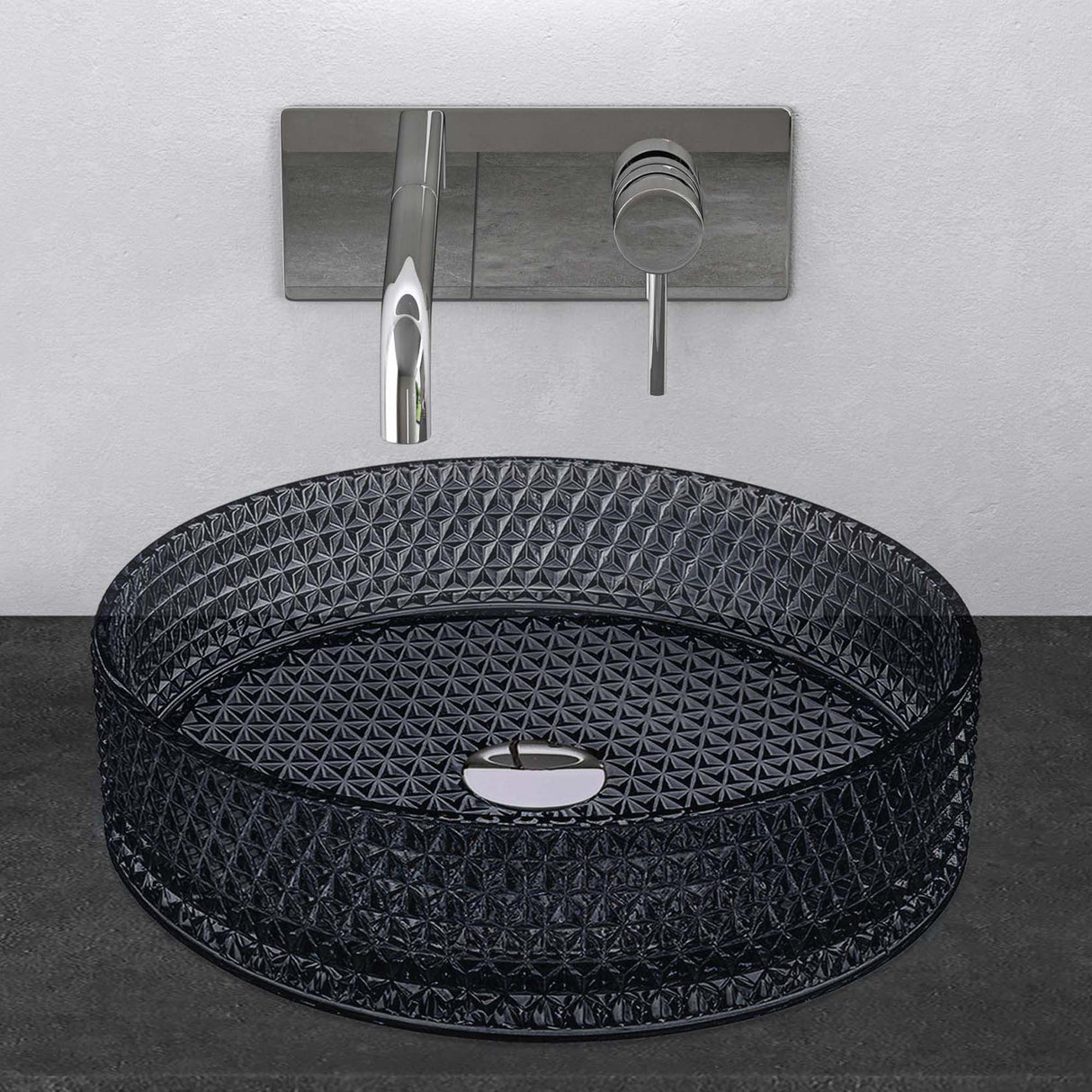 glasvilla Lavabo da Appoggio in Vetro Lavandino Bagno in Vetro Rotondo Lavandino da Appoggio in Vetro