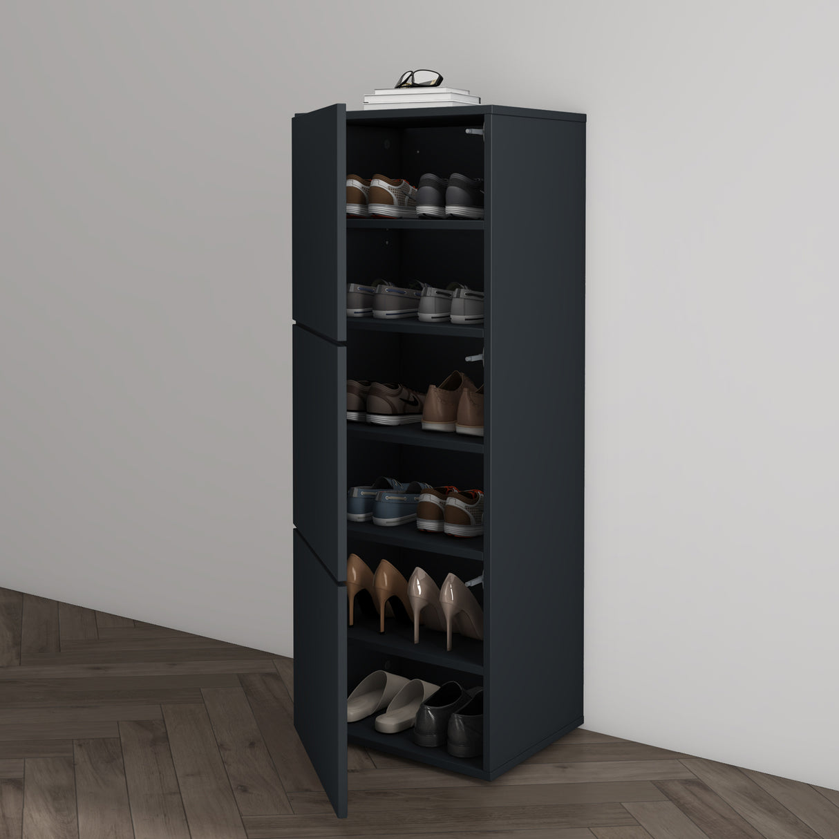 glasvilla zapatero cómoda de zapatos con 3 armarios BTH: 45x36x120 cm estante para zapatos muebles zapatero02