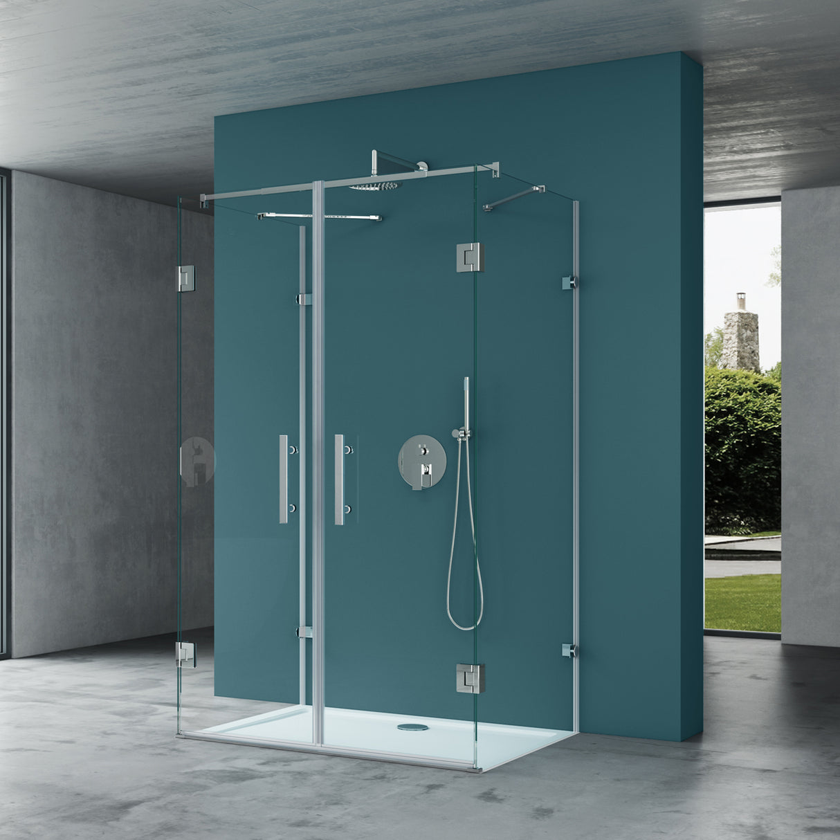 glasvilla Duschkabine U-Form Duschabtrennung 8mm ESG en Klarglas Nano-Beschichtung Ravenna40UK