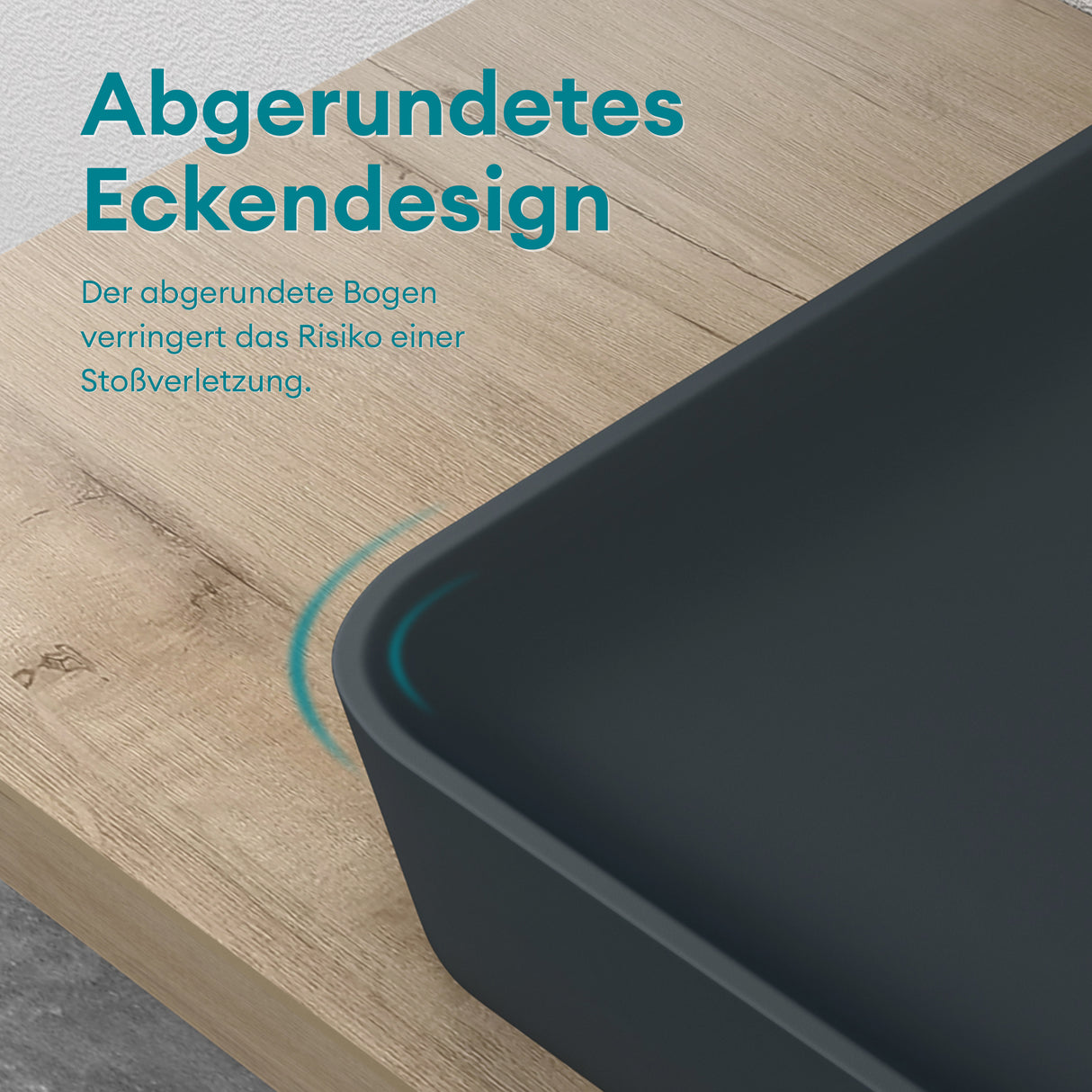 glasvilla Lavabo Lavabo sobre encimera de mineral compuesto Cuenco de lavabo mueble de baño incl. Conexiones estándar DIN-Col815