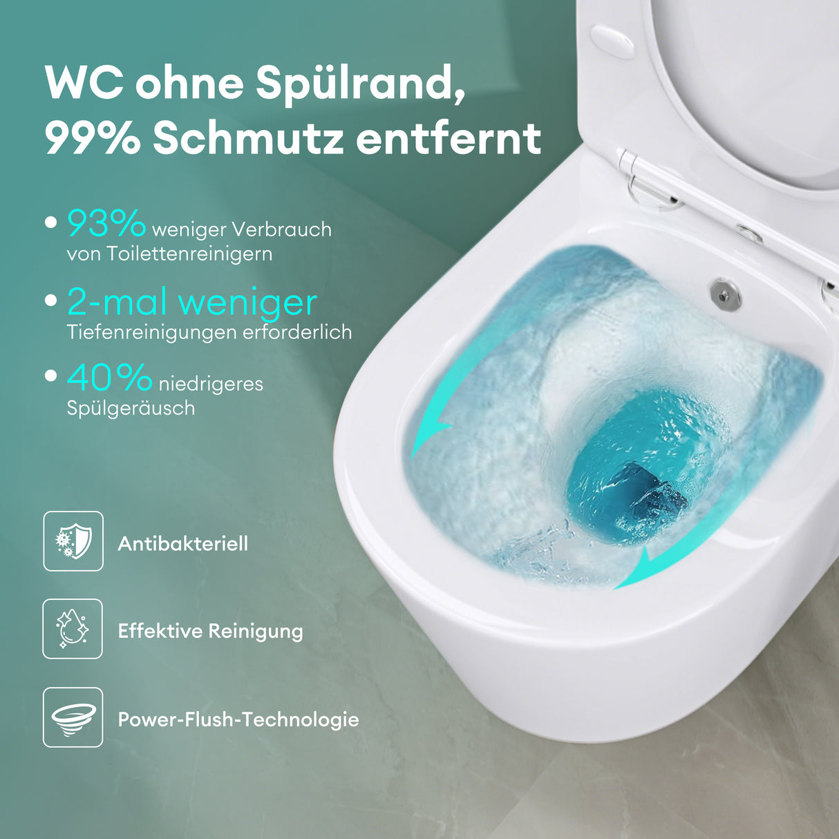 glasvilla Sanitari Bagno Sospeso in Ceramica Sanitari Bagno con Soft Close WC Sospeso Montaggio a Parete