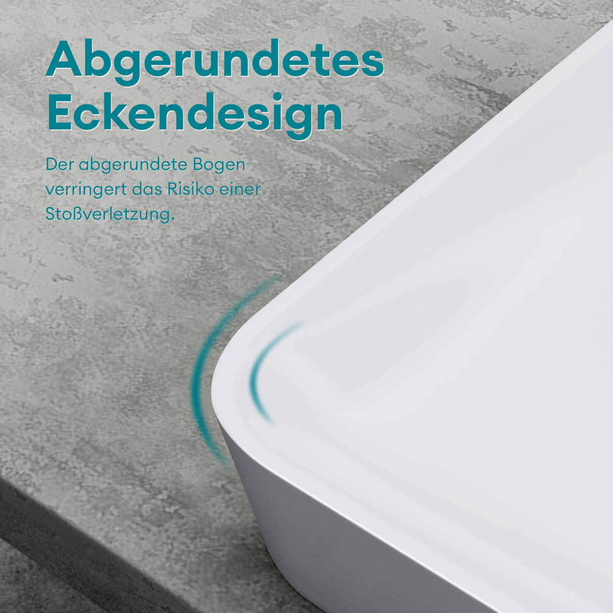 glasvilla Lavabo Lavabo sobre encimera de mineral compuesto Cuenco de lavabo mueble de baño incl. Conexiones estándar DIN-Col815