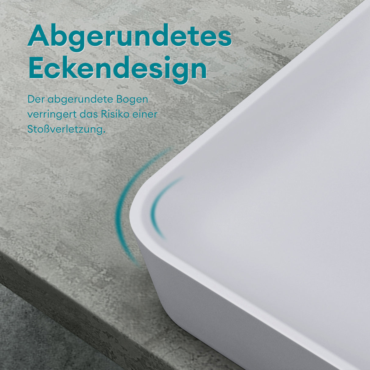 glasvilla Lavabo Lavabo sobre encimera de mineral compuesto Cuenco de lavabo mueble de baño incl. Conexiones estándar DIN-Col815