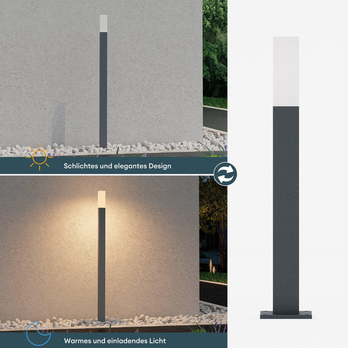 glasvilla Lampada da Giardino IP65 Lampada da Terra per Giardino 3000K | Lampada da Terra per Esterni 3W Luce da Percorso Esterno per Giardini, Parchi, Aree Residenziali e Ingressi Deus Lumina