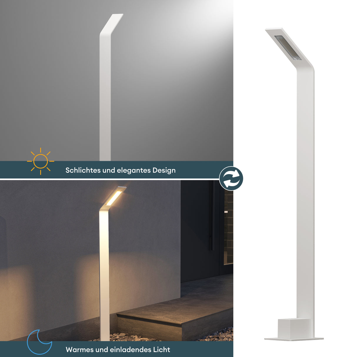 glasvilla Lampione da Giardino IP65 Luminoso da Giardino 3000K | Lampada da Terra per Esterni Paletti Esterni 6W per Giardini, Parchi, Aree Residenziali e Ingressi Pfadfinder