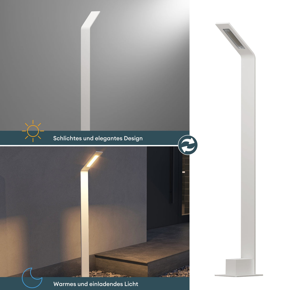 glasvilla Lampione da Giardino IP65 Luminoso da Giardino 3000K | Lampada da Terra per Esterni Paletti Esterni 6W per Giardini, Parchi, Aree Residenziali e Ingressi Pfadfinder
