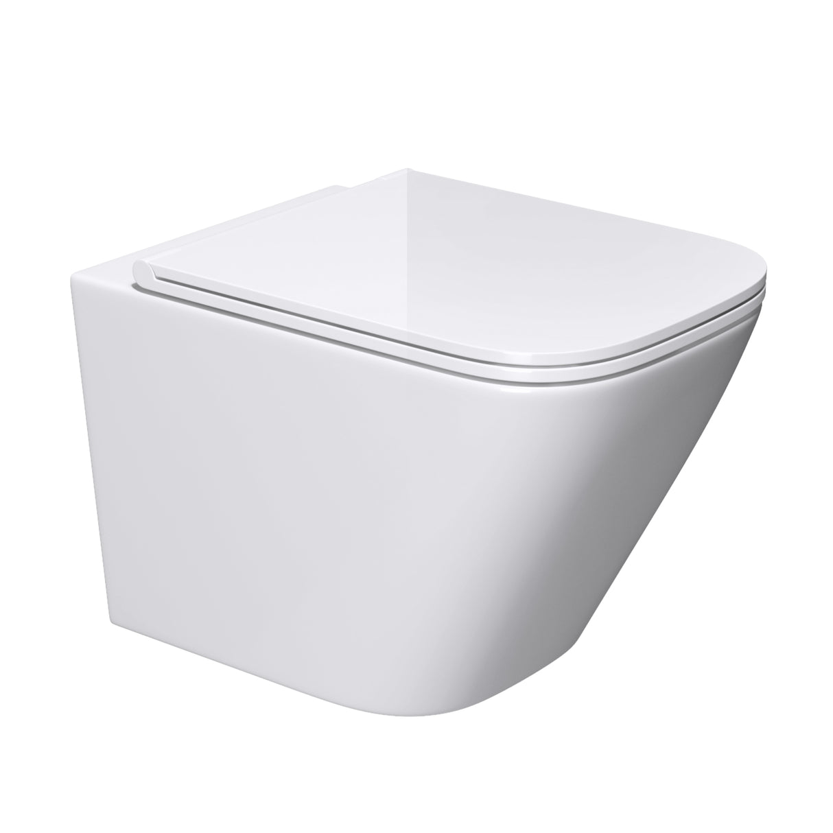 glasvilla Sanitari Bagno Sospeso in Ceramica, WC Sospeso senza Brida con Chiusura di Soft Close Aachen112