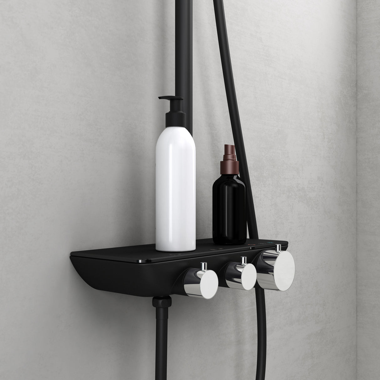 sistema de ducha glasvilla con ducha de mano y de cabeza, ducha de lluvia, grifería de ducha con juego de soporte de pared