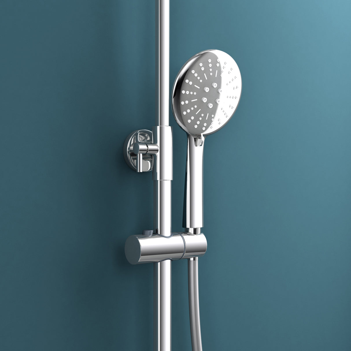 sistema de ducha glasvilla con ducha de mano y de cabeza, ducha de lluvia, grifería de ducha con juego de soporte de pared