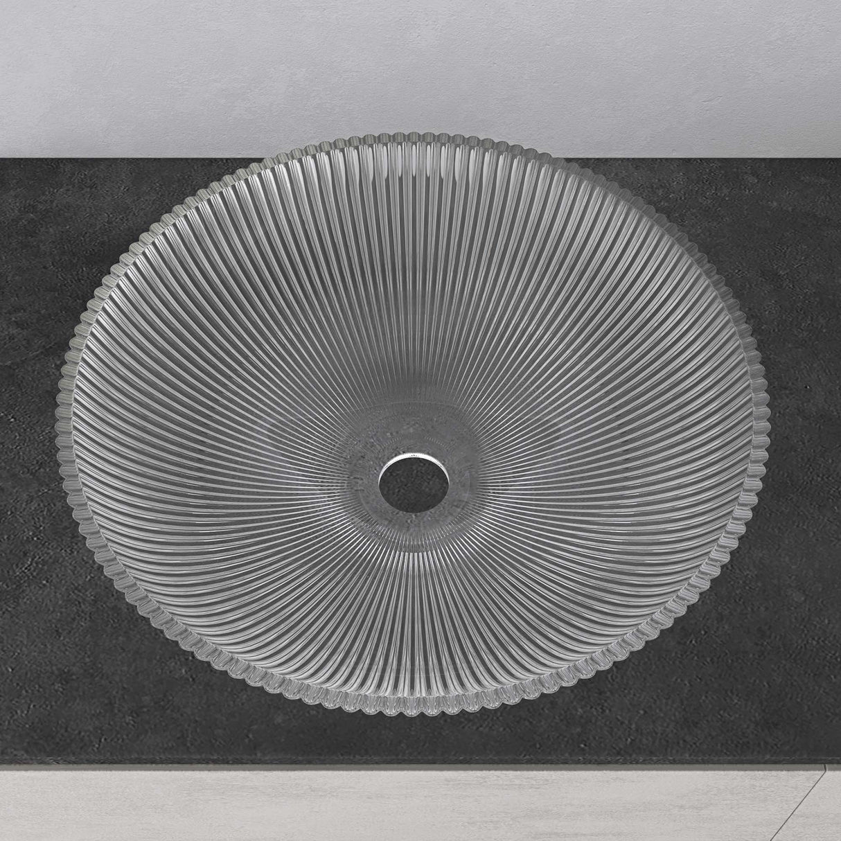 glasvilla Lavabo da Appoggio in Vetro Lavandino Bagno in Vetro Rotondo Lavandino da Appoggio in Vetro