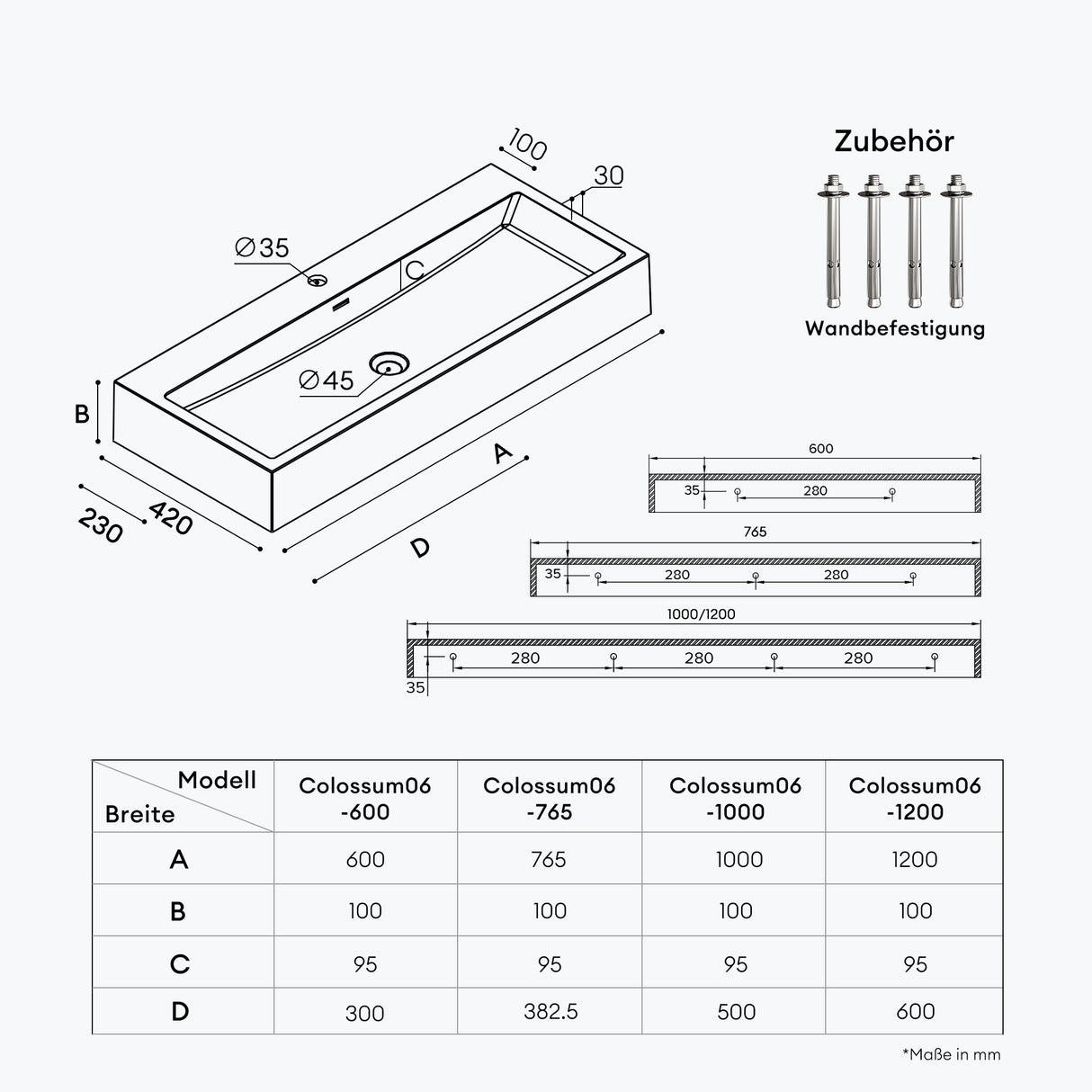 glasvilla lavabo de encimera lavabo colgante cuenco de lavado mineral Bad cuadrado Col06
