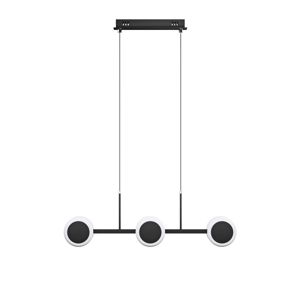 lampara colgante glasvilla 70cm LED regulable con control remoto 3000K/4000K/6000K cable ajustable 24W negro mate lámpara colgante para comedor sala de estar dormitorio