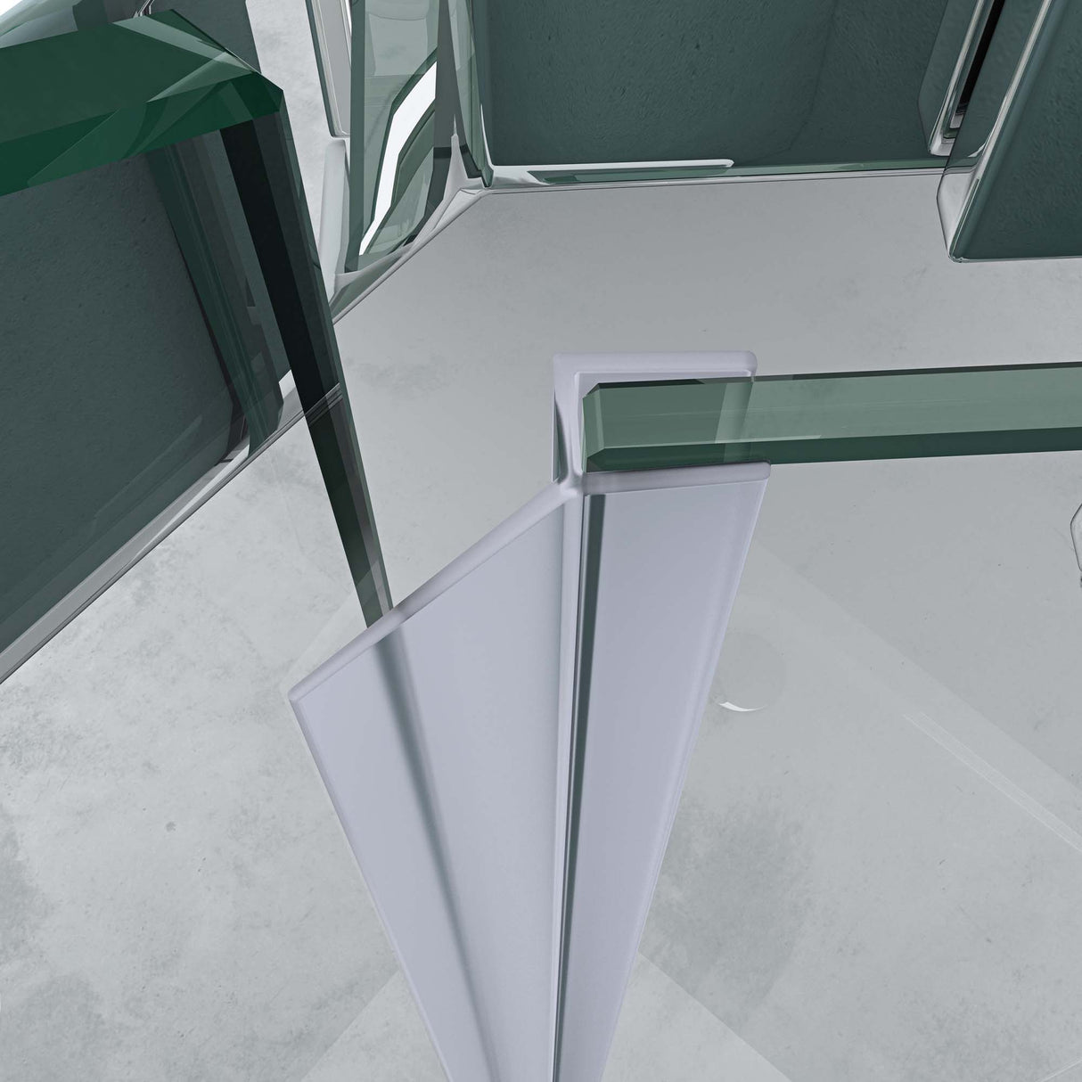 glasvilla Box Doccia Angolare Cabina Bagno in Vetro 8 mm Cabina Doccia Pentagonale in Vetro di Scurezza ESG con Piatto Doccia Ravenna08