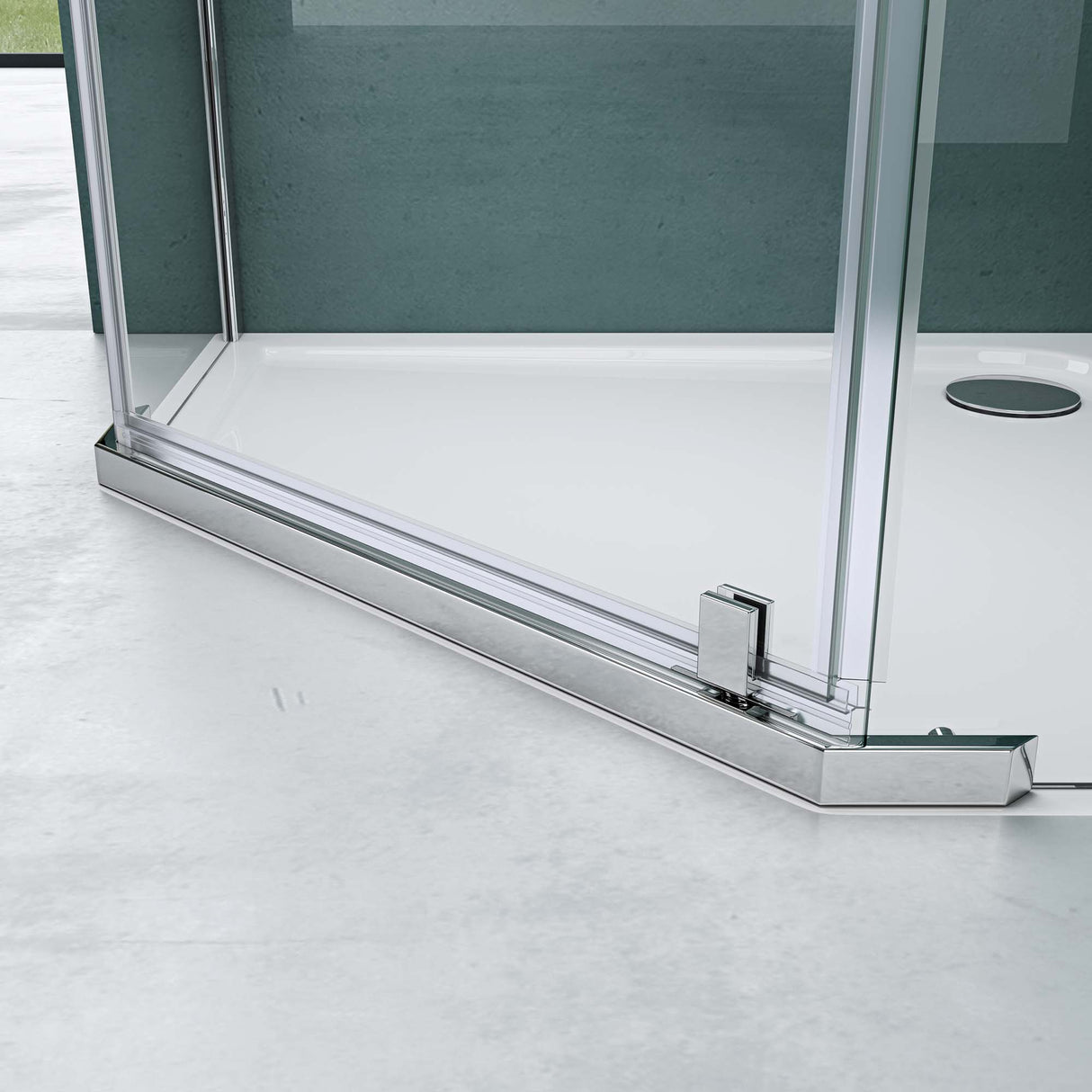 glasvilla Box Doccia Angolare Cabina Bagno in Vetro 8 mm Cabina Doccia Pentagonale in Vetro di Scurezza ESG con Piatto Doccia Ravenna08