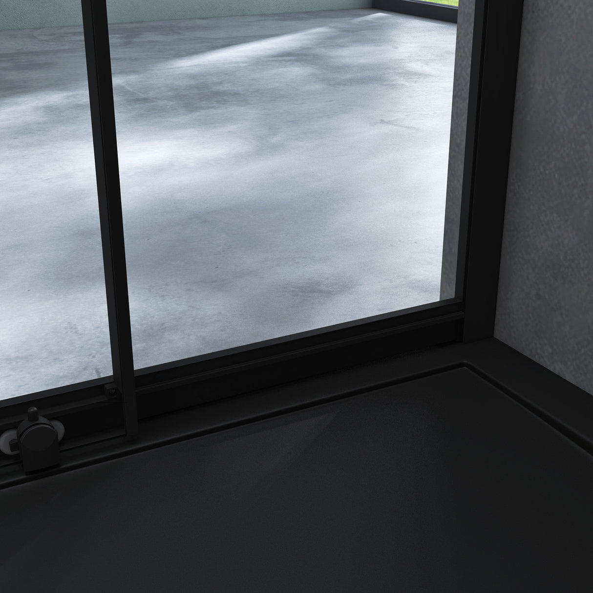 Cabine de douche Glasvilla avec double porte coulissante, porte d'angle, verre véritable effet lotus, verre de sécurité trempé 6 mm Ravenna16K noir