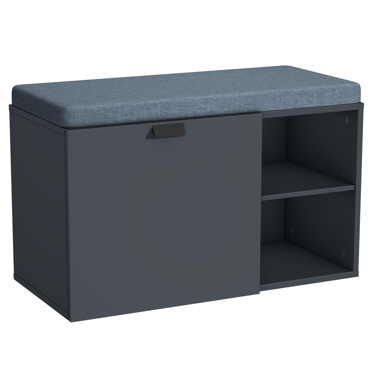 glasvilla Panchina Scarpiera con Cuscino, Ripiani Regolabile, Maniglia in Lega di Alluminio, Scarpiera con Seduta Salvaspazio da Ingresso, Corridoio, Zitta-01