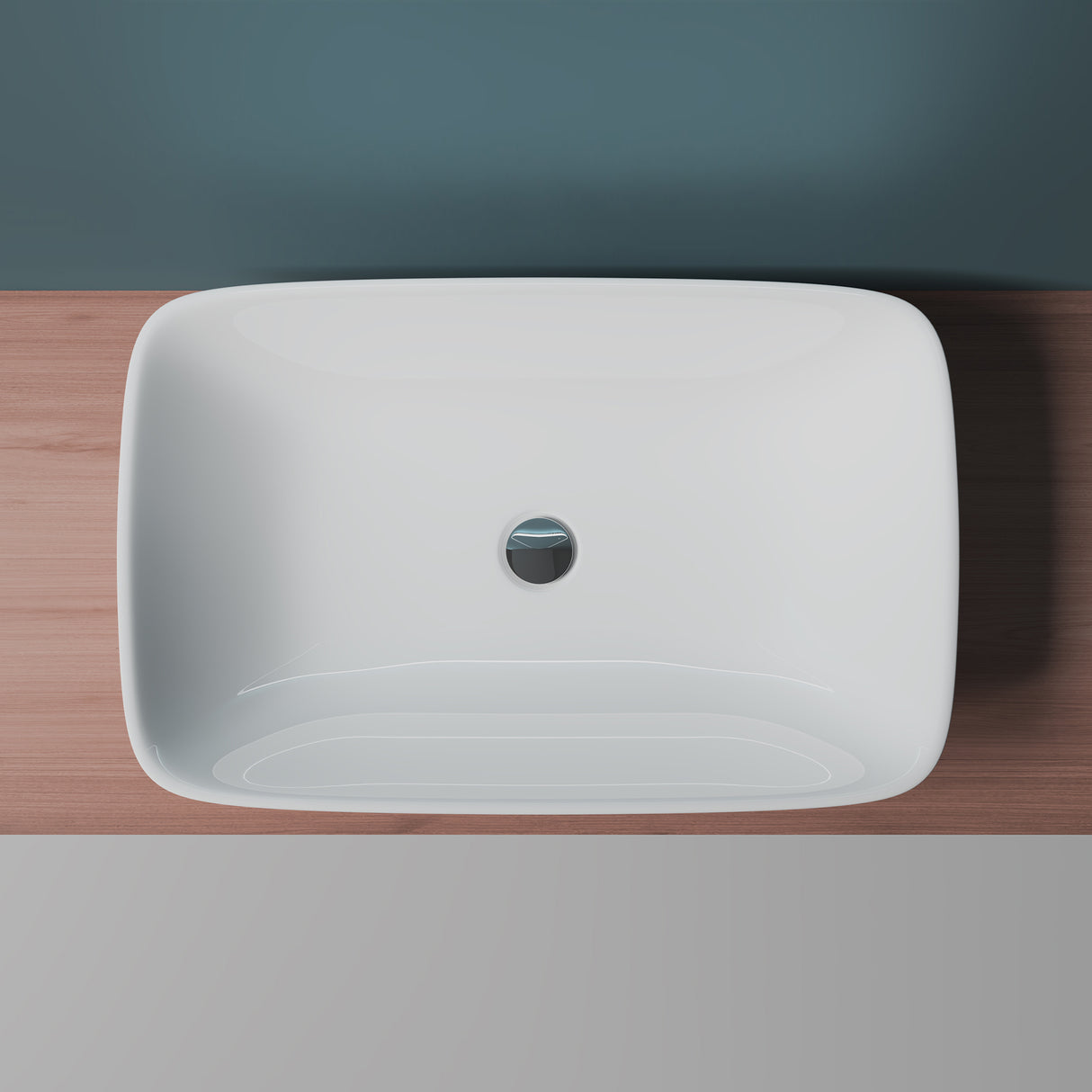 glasvilla Lavabo de encimera, blanco Bruselas159 de cerámica, con recubrimiento nano