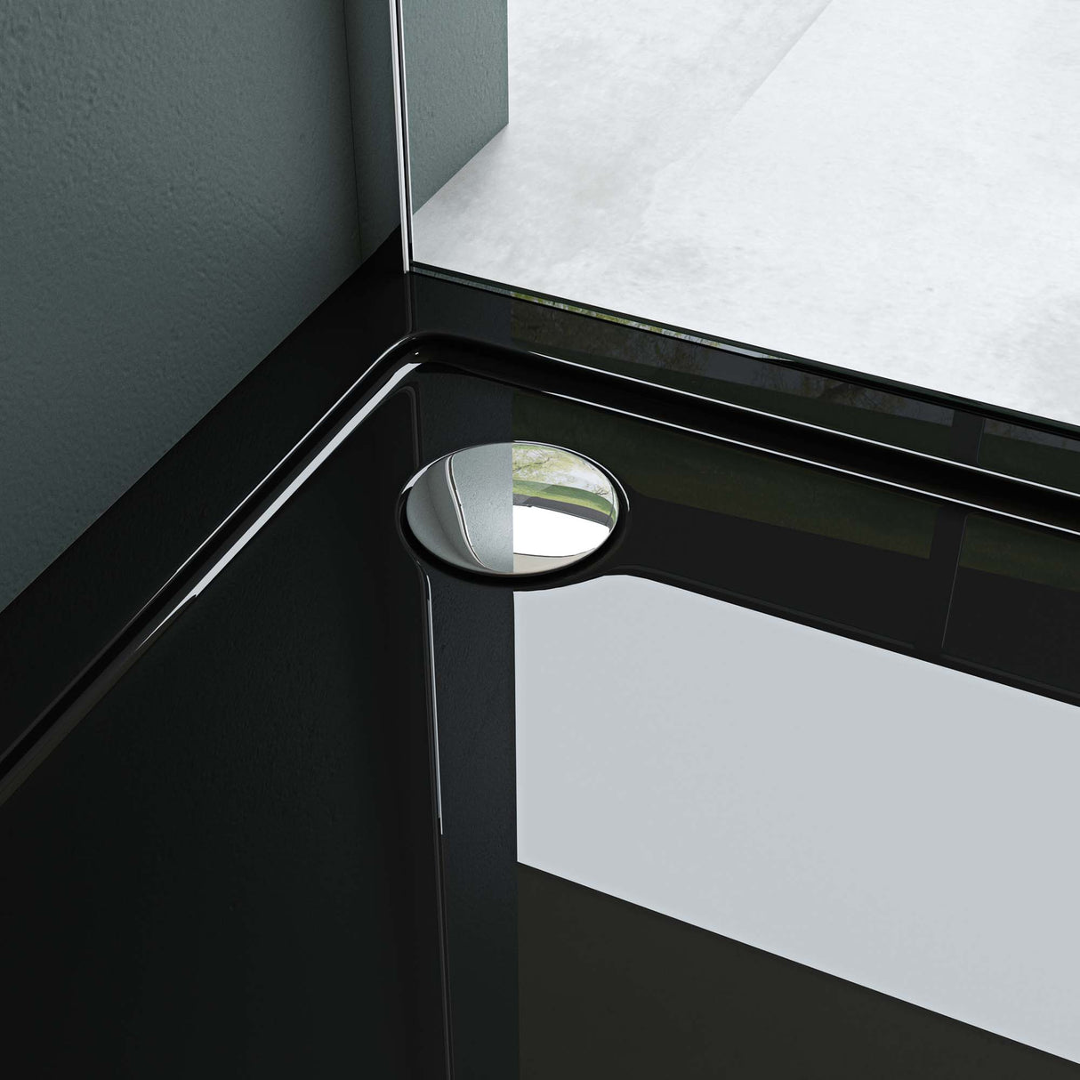 piatto doccia glasvilla in acrilico sanitario a quarto di cerchio Faro3