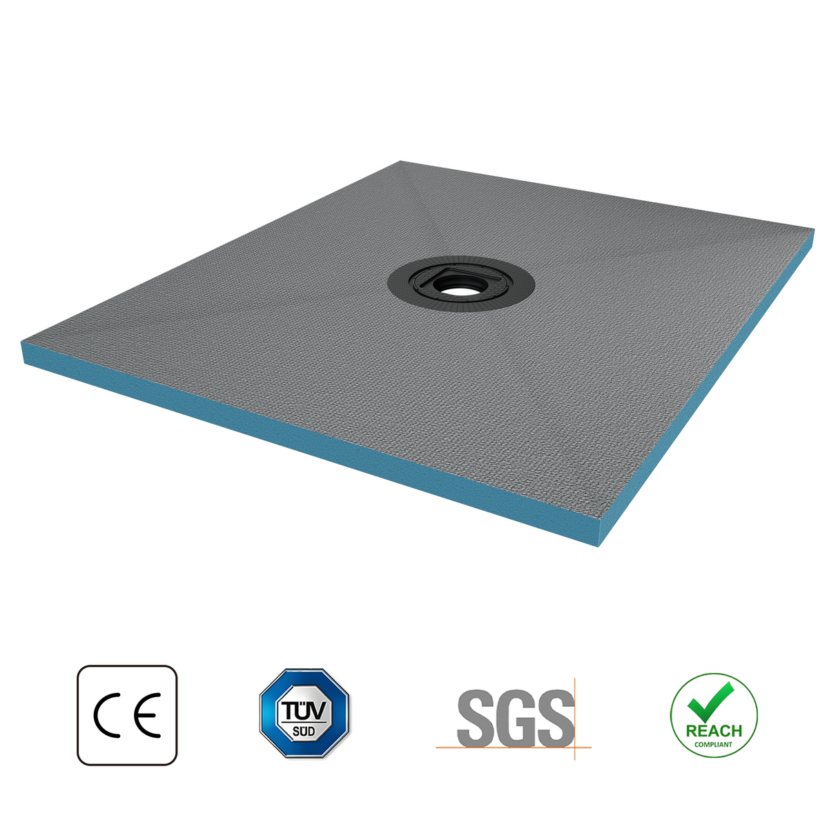 Élément de douche Glasvilla, panneau de douche carrelable, éléments de douche avec caniveaux, receveur de douche affleurant le sol, panneau XPS incliné