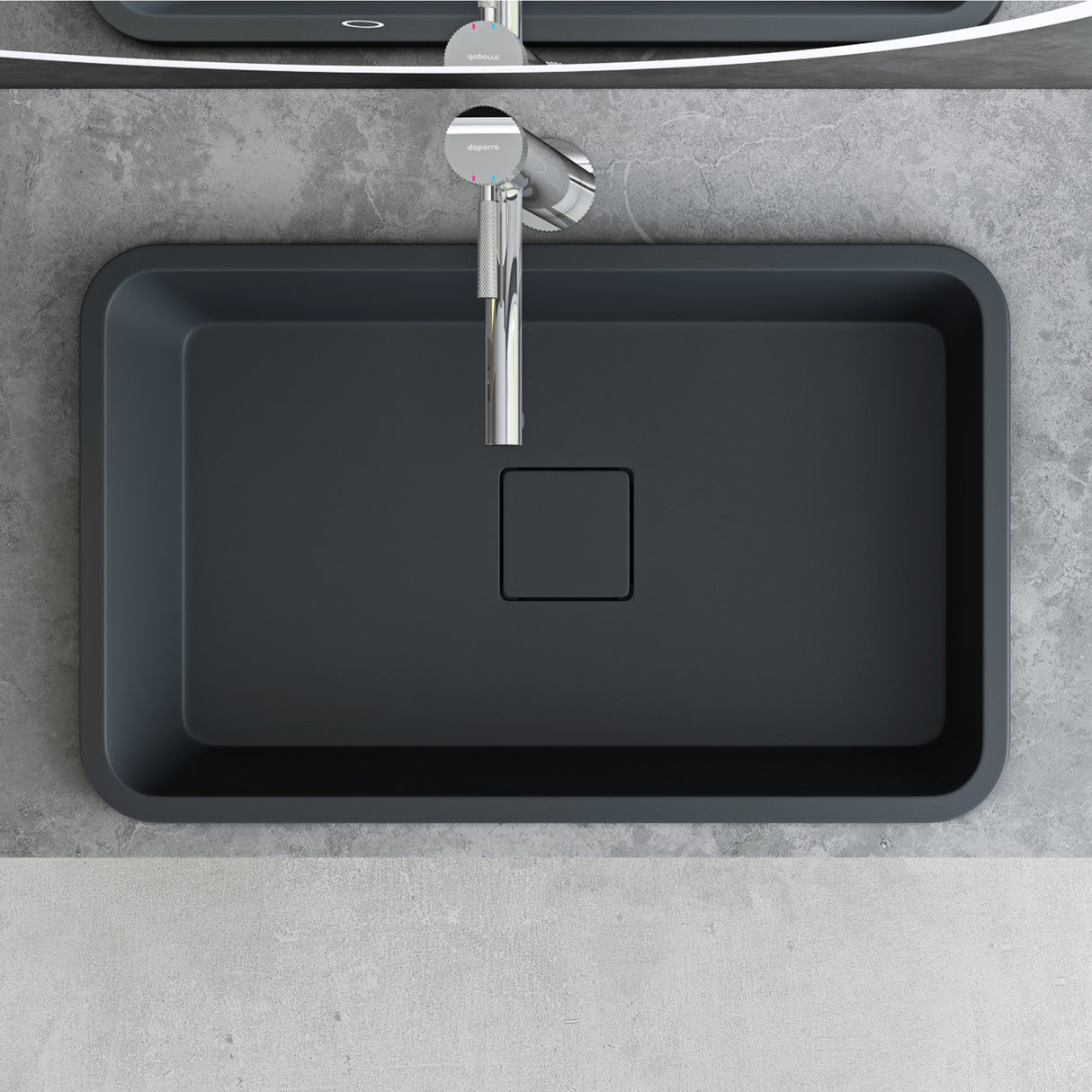 glasvilla Lavabo da Incasso da Marmo Fuso Lavandino Bagno da Appoggio con Coperchio di Scarico Col104