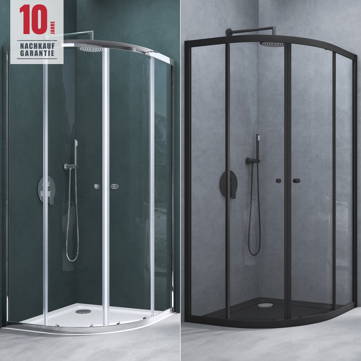 glasvilla Box Doccia in Vetro Cabina Doccia Bagno con 2 Porte Scorrevoli e Profili in Alluminio Box Doccia con Rivestimento Nano Ravenna32K