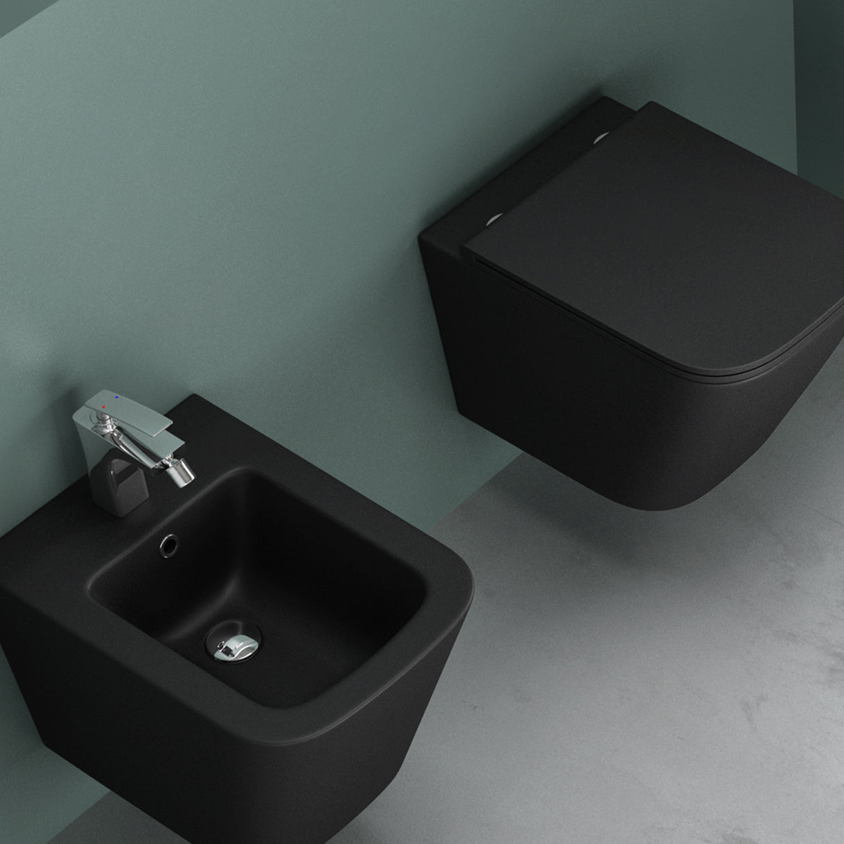 glasvilla Sanitari Bagno Sospeso in Ceramica, WC Sospeso senza Brida con Chiusura di Soft Close Aachen112