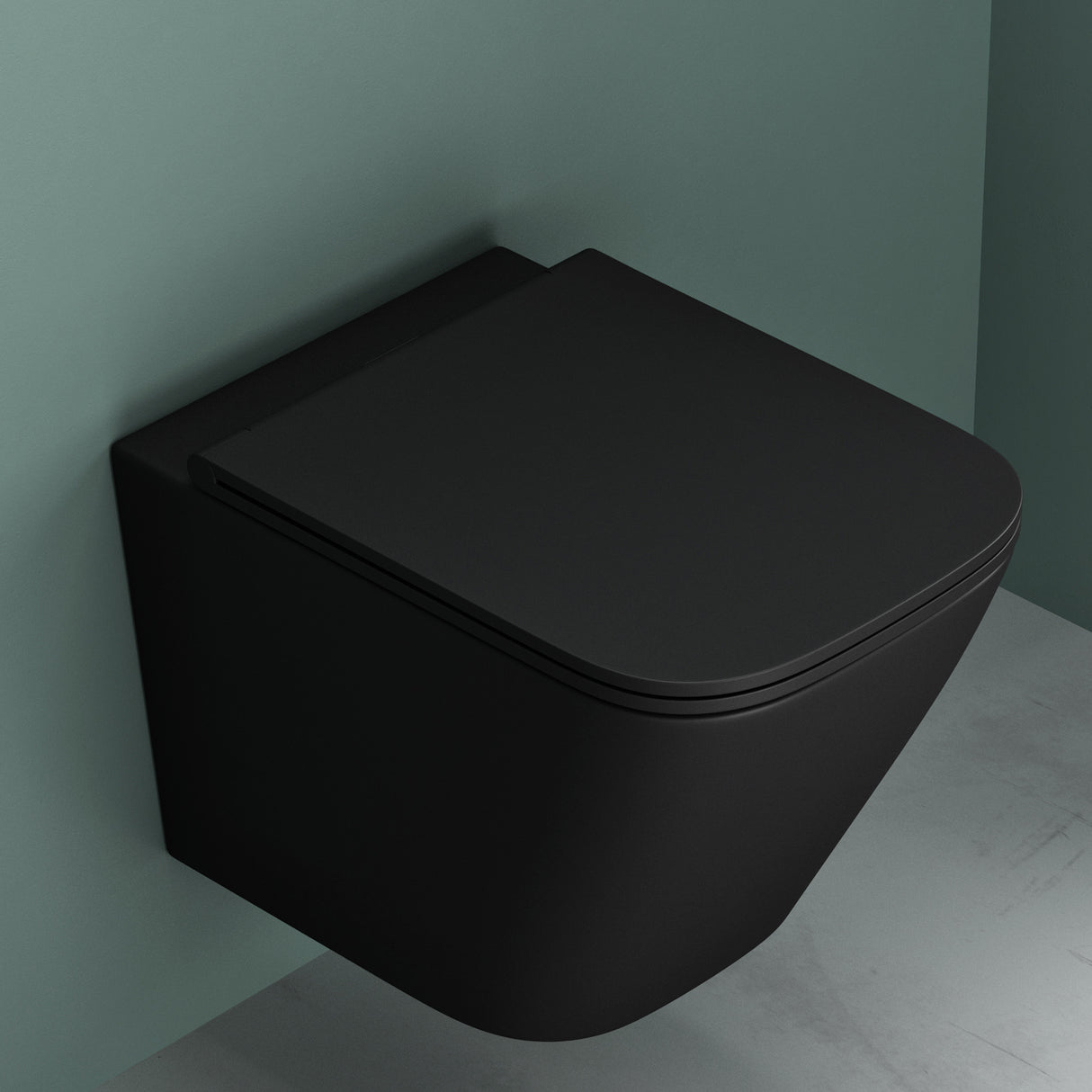 glasvilla Sanitari Bagno Sospeso in Ceramica, WC Sospeso senza Brida con Chiusura di Soft Close Aachen112