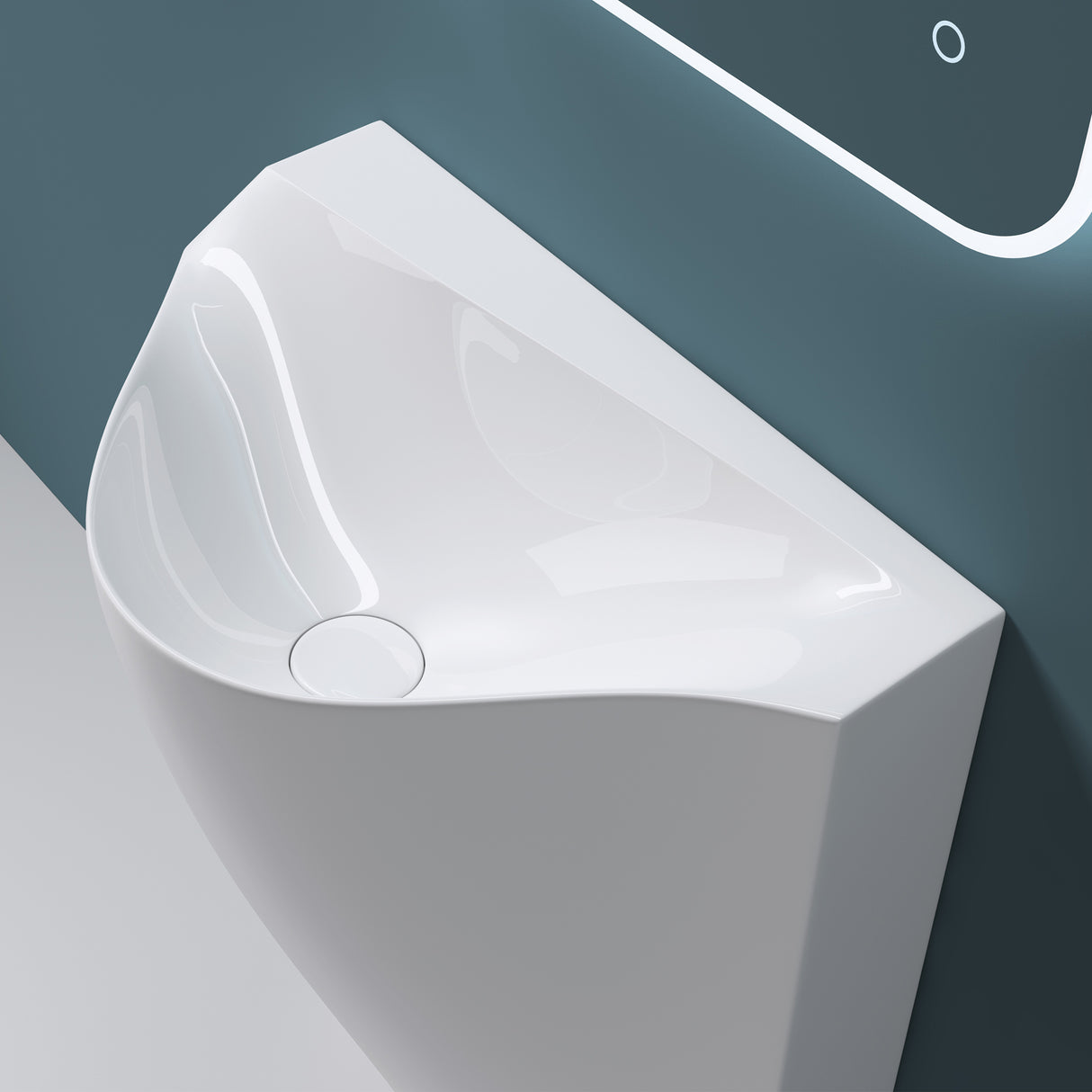 lavabo de diseño glasvilla freestanding Col37 blanco, de mineral, lavabo, BTH: 55x34x85cm