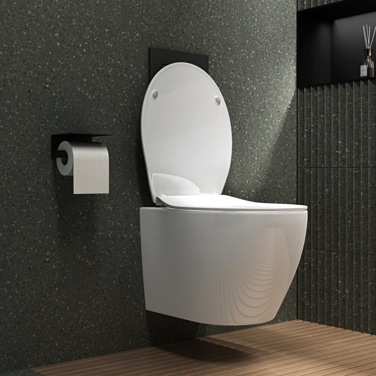 glasvilla Sanitari Bagno Sospeso in Ceramica Sanitari Bagno con Soft Close WC Sospeso Montaggio a Parete