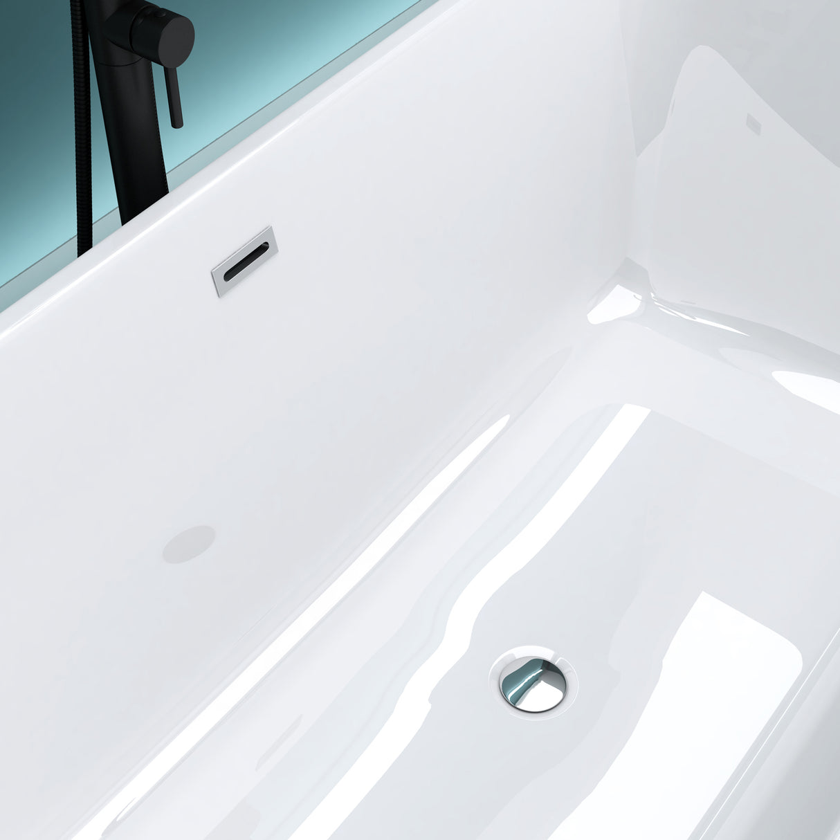 glasvilla Bañera Independiente Acrílico Ovalada Bañera de Acrílico de Pie incl. Kit de Drenaje Pop Up Blanco