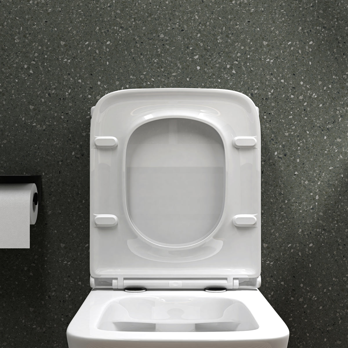 glasvilla Stand WC mit Spülkasten spülrandloses-WC bodenstehende-Toilette aus Keramik, weiß/matt schwarz 36x63x82cm, mit Absenkautomatik inkl. Spülkasten, Stand112T