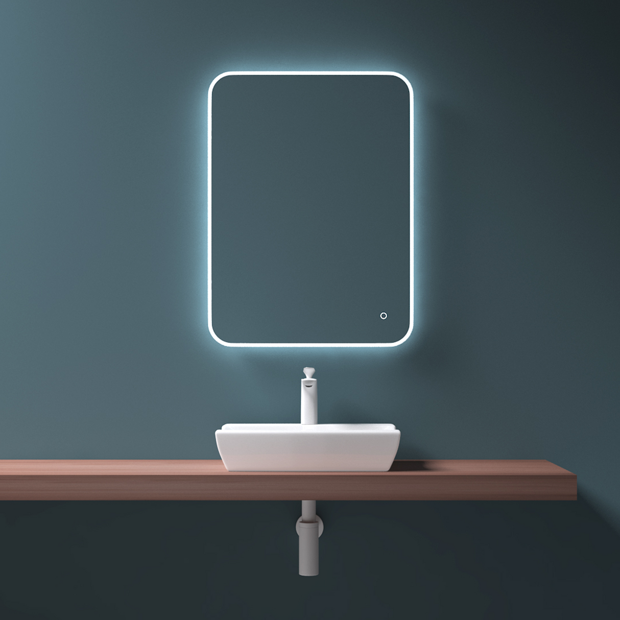 glasvilla lavabo de encimera, blanco Bruselas152B de cerámica, con recubrimiento nano