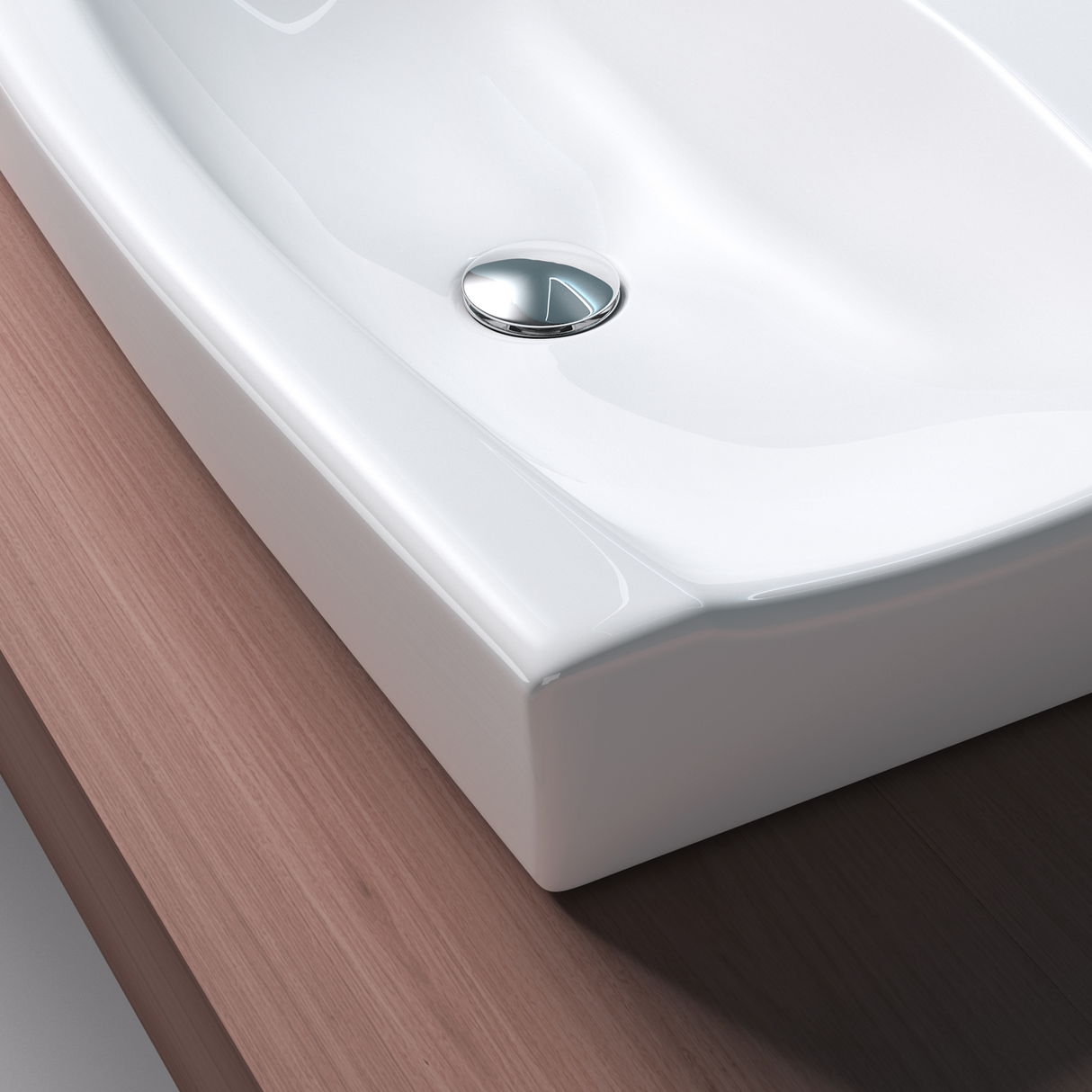 glasvilla lavabo de encimera, blanco Bruselas152B de cerámica, con recubrimiento nano