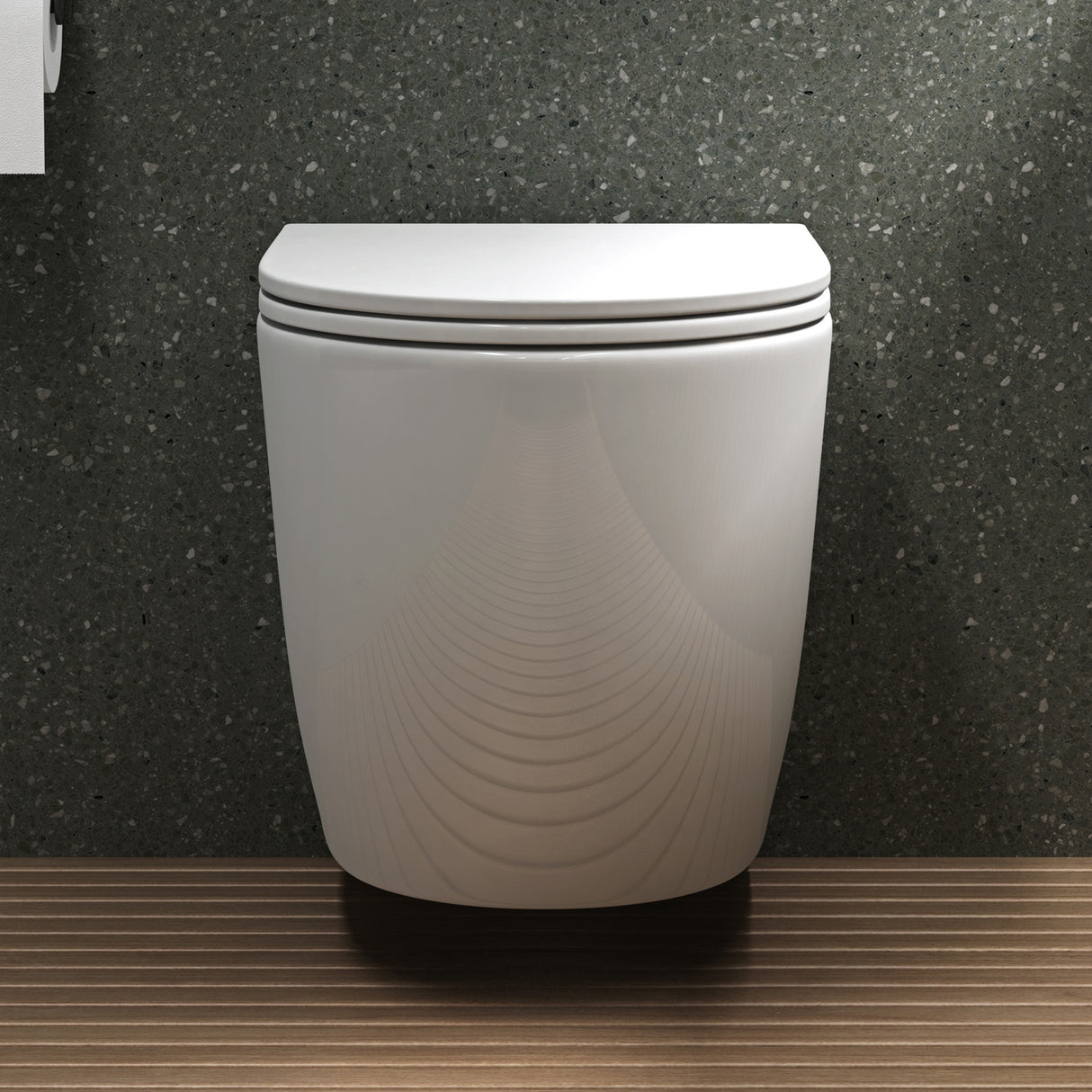 glasvilla Sanitari Bagno Sospeso in Ceramica WC Sospeso senza Brida con Chiusura di Soft Close