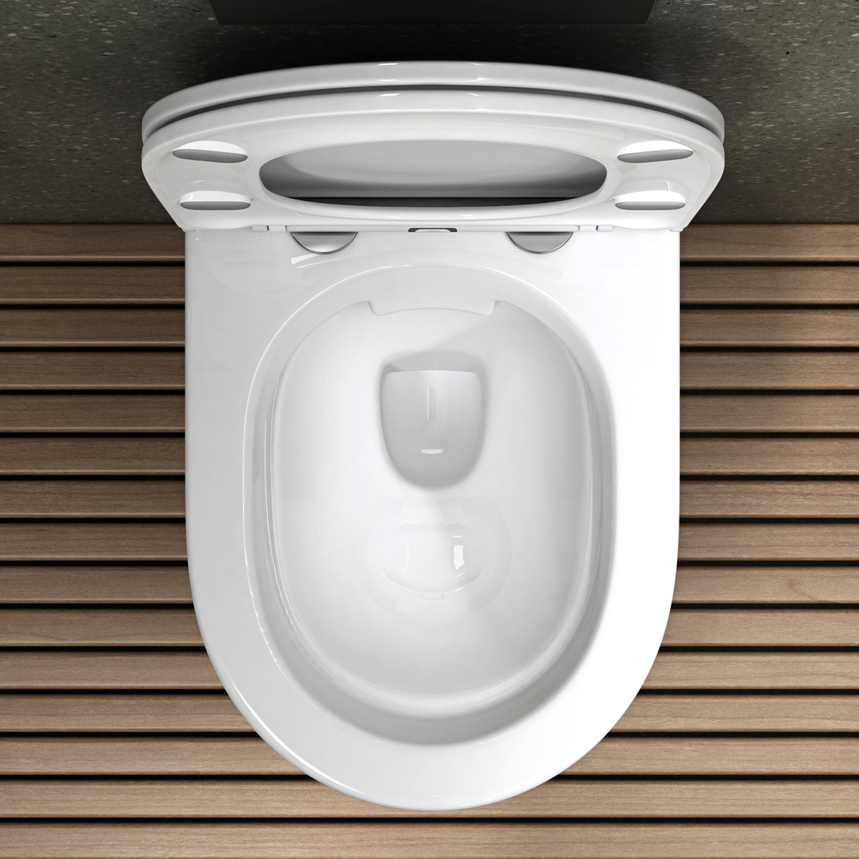 glasvilla Sanitari Bagno Sospeso in Ceramica WC Sospeso senza Brida con Chiusura di Soft Close