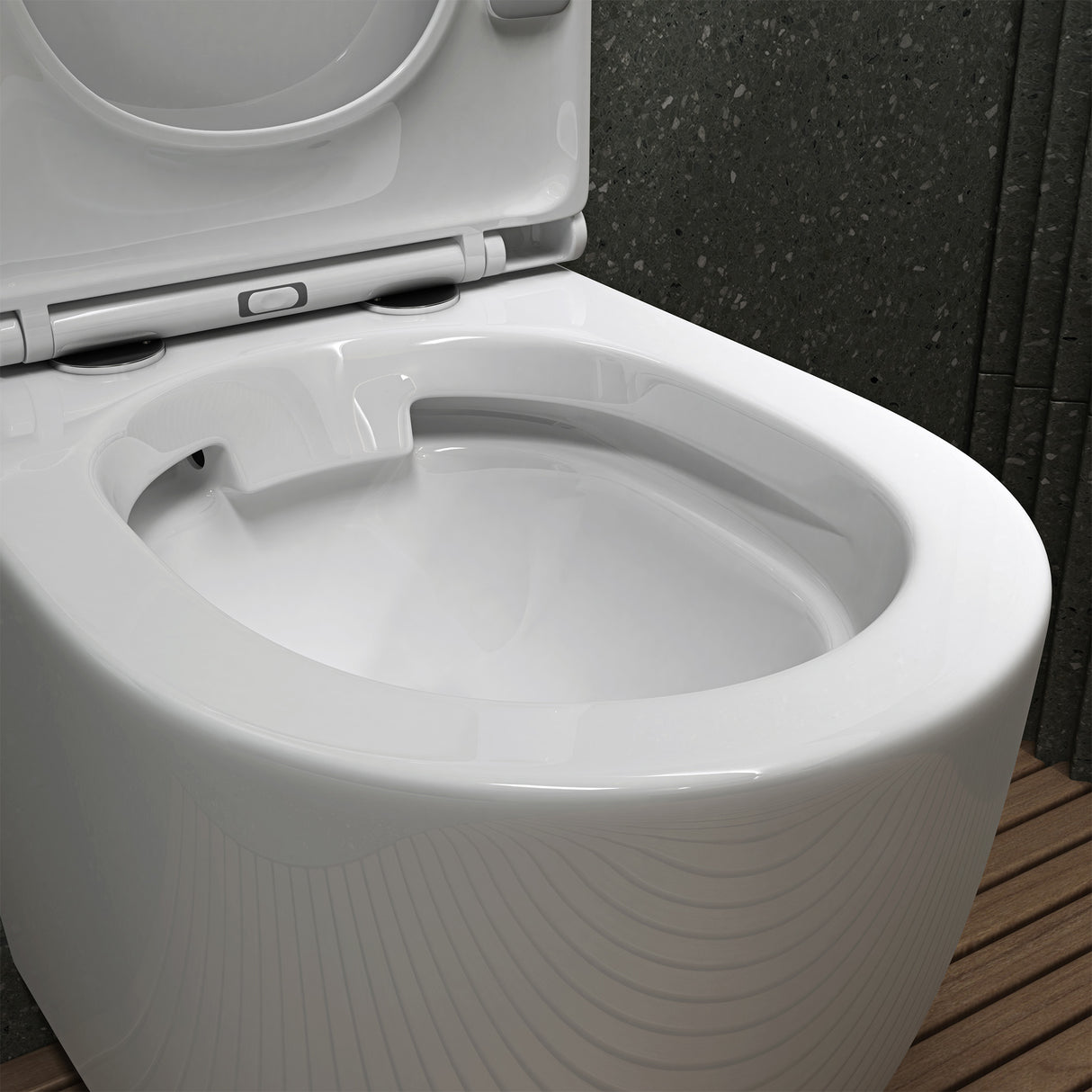 glasvilla Sanitari Bagno Sospeso in Ceramica WC Sospeso senza Brida con Chiusura di Soft Close