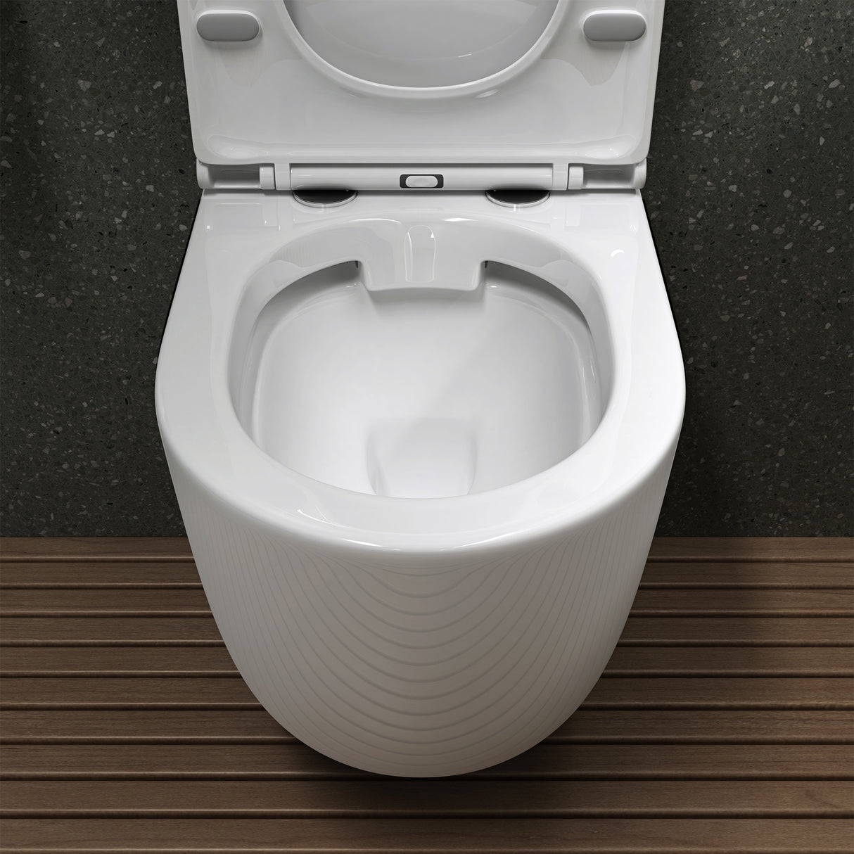 glasvilla Sanitari Bagno Sospeso in Ceramica WC Sospeso senza Brida con Chiusura di Soft Close