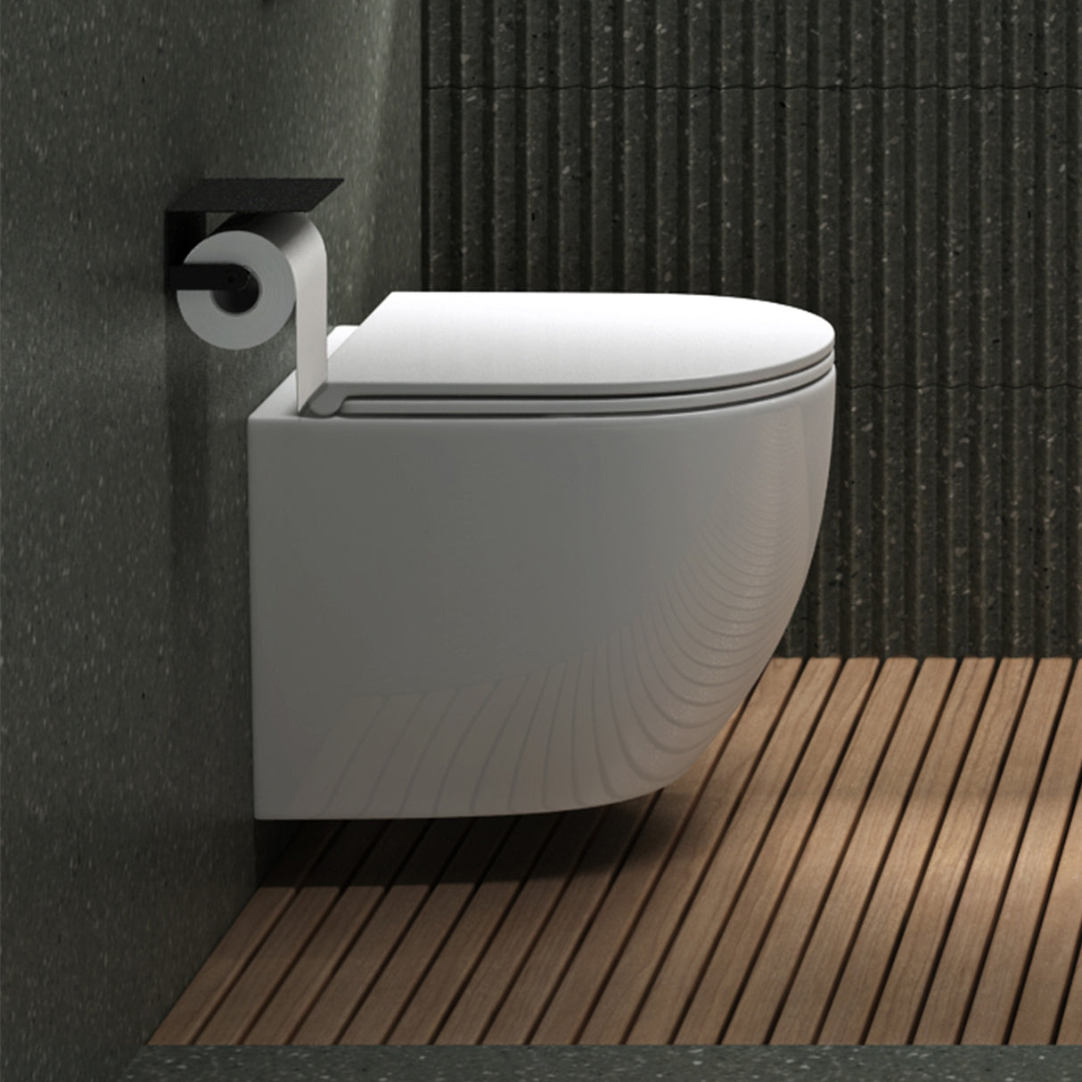 glasvilla Sanitari Bagno Sospeso in Ceramica WC Sospeso senza Brida con Chiusura di Soft Close
