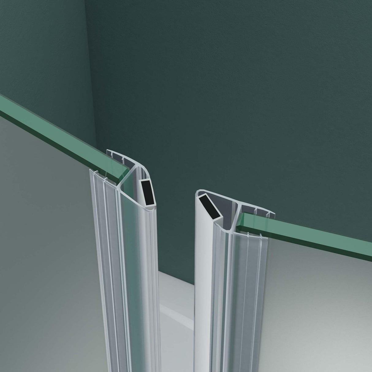 glasvilla Puerta de ducha Puerta de nicho ducha Separación de ducha Cabina de ducha Puerta oscilante 180° Doble puerta 6mm ESG Recubrimiento Nano Vidrio claro/Satinado Rayas/Vollsatiniert con mecanismo de elevación y descenso Teramo24K+MS+VS