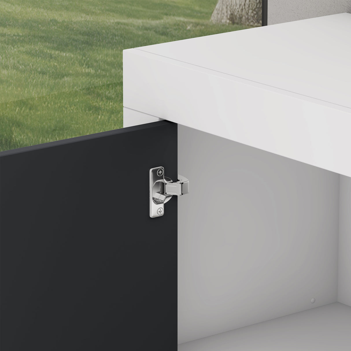 glasvilla Aparador Almacenamiento BTH: 167x36x70 cm con 2 Armarios y 4 Cajones Comoda Mueble Armario03