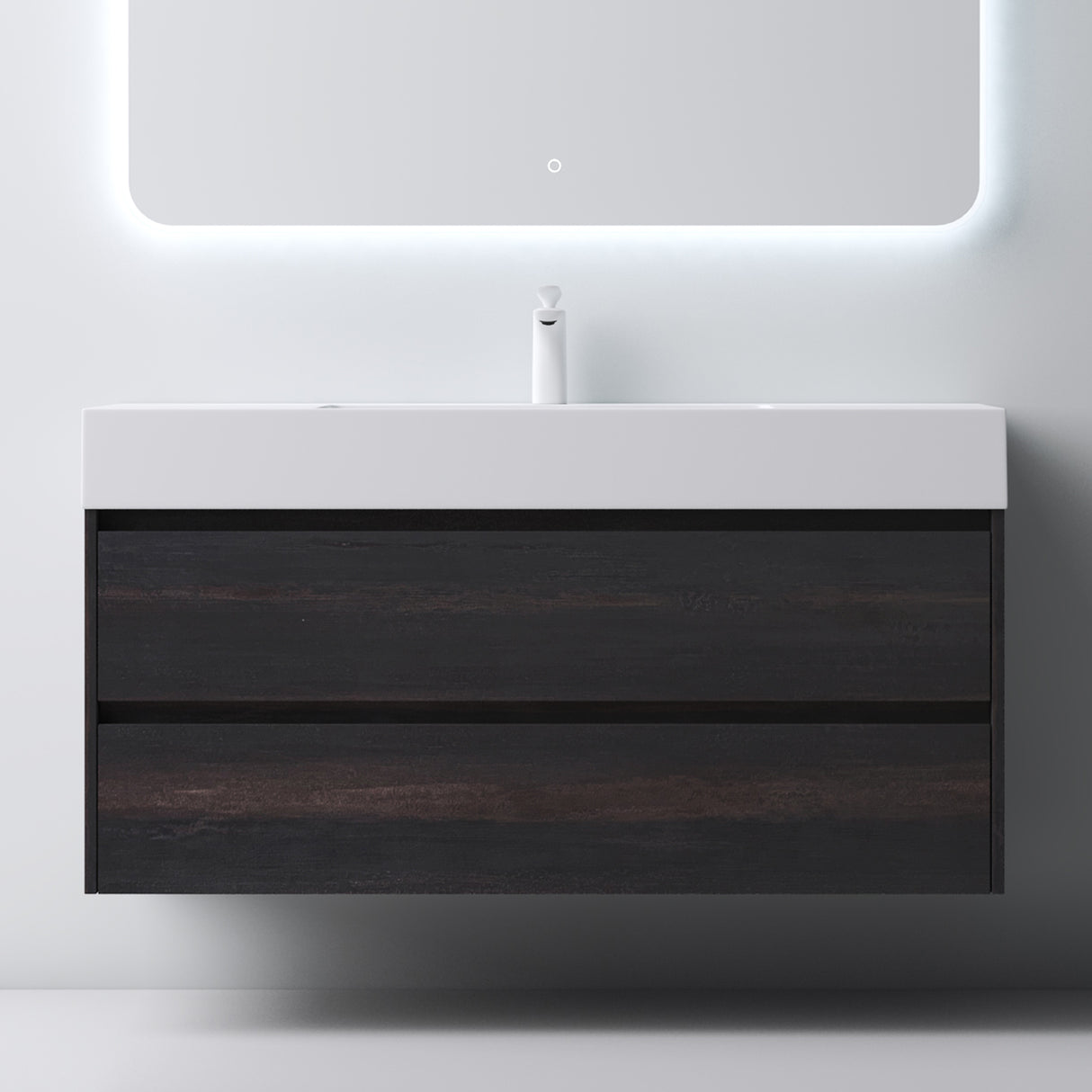 conjunto de muebles de baño glasvilla mueble bajo lavabo 120x48x63cm con 2 cajones incluido lavabo Deep