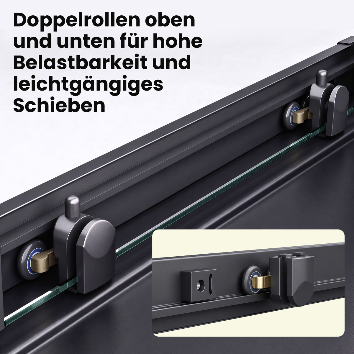 glasvilla Box doccia Angolare in Vetro, Cabina Bagno con Doppia Porta Scorrevole Box Doccia in Vetro di Sicurezza Temperato da 6 mm, Ravenna16K